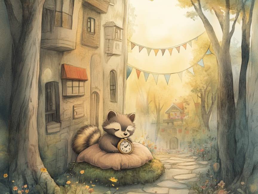 The Snoozing Raccoon