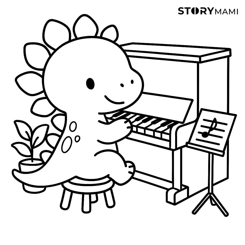 Dinosaur Playing Piano