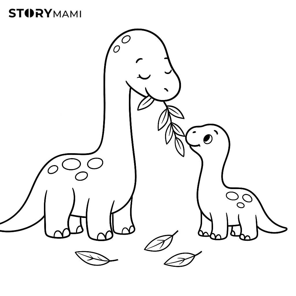 Mother Dinosaur with Baby